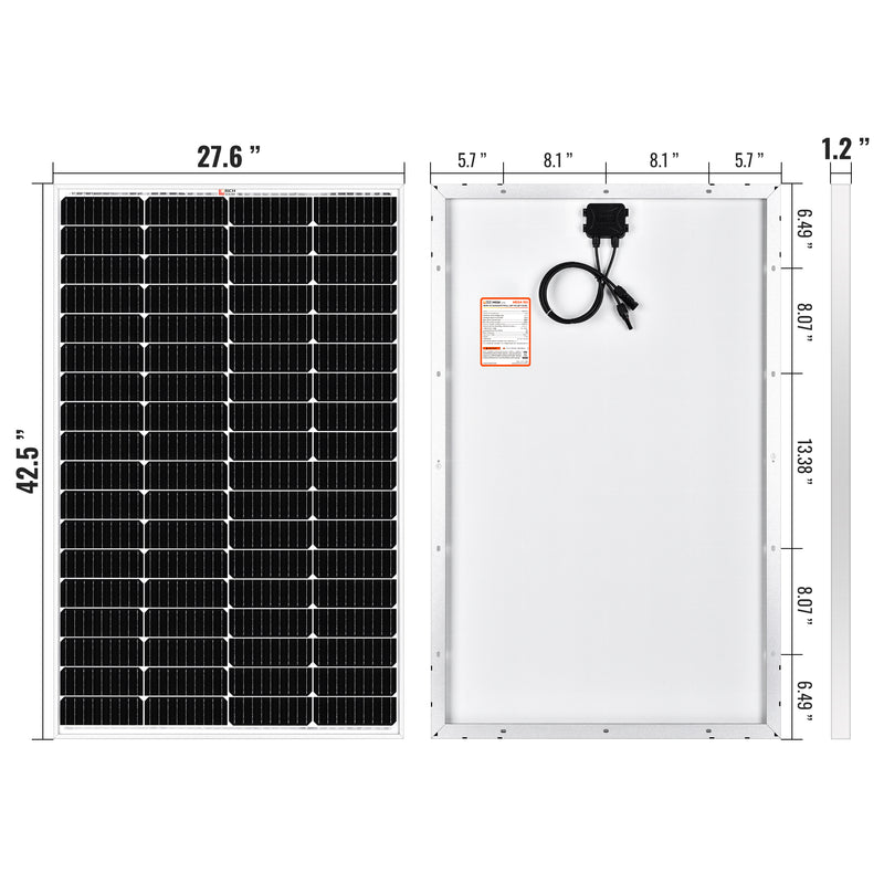 RICH SOLAR MEGA 150 | 150 Watt Solar Panel | Lightweight 12V Off-Grid Solar Panel for RVs, Cabins, Boats | 25-Year Output Warranty | UL Certified