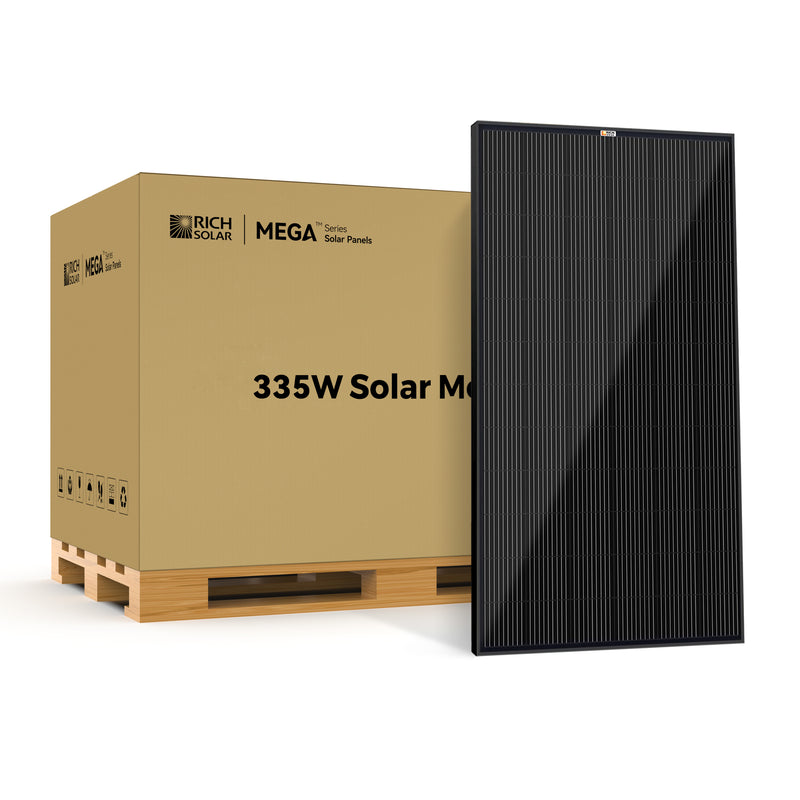 RICH SOLAR MEGA 335 | 335 Watt Solar Panel | Premium Grid-tie or Off-grid Solar Panel for Residential, Commercial, Agriculture | 25-Year Output Warranty | UL Certified