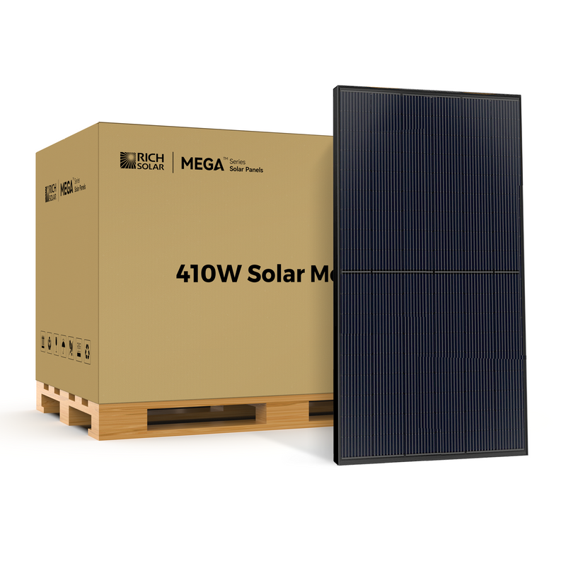 RICH SOLAR MEGA 410 | 410 Watt Solar Panel | Premium Grid-tie or Off-grid Solar Panel for Residential, Commercial, Agriculture | 25-Year Output Warranty | UL Certified