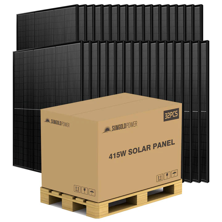 SUNGOLD POWER 415W MONO BLACK PERC SOLAR PANEL FULL PALLET (32 PANELS) UL 61730