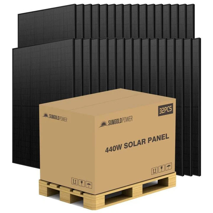 SUNGOLD POWER 440W MONO BLACK PERC SOLAR PANEL FULL PALLET (32 PANELS) UL 61730