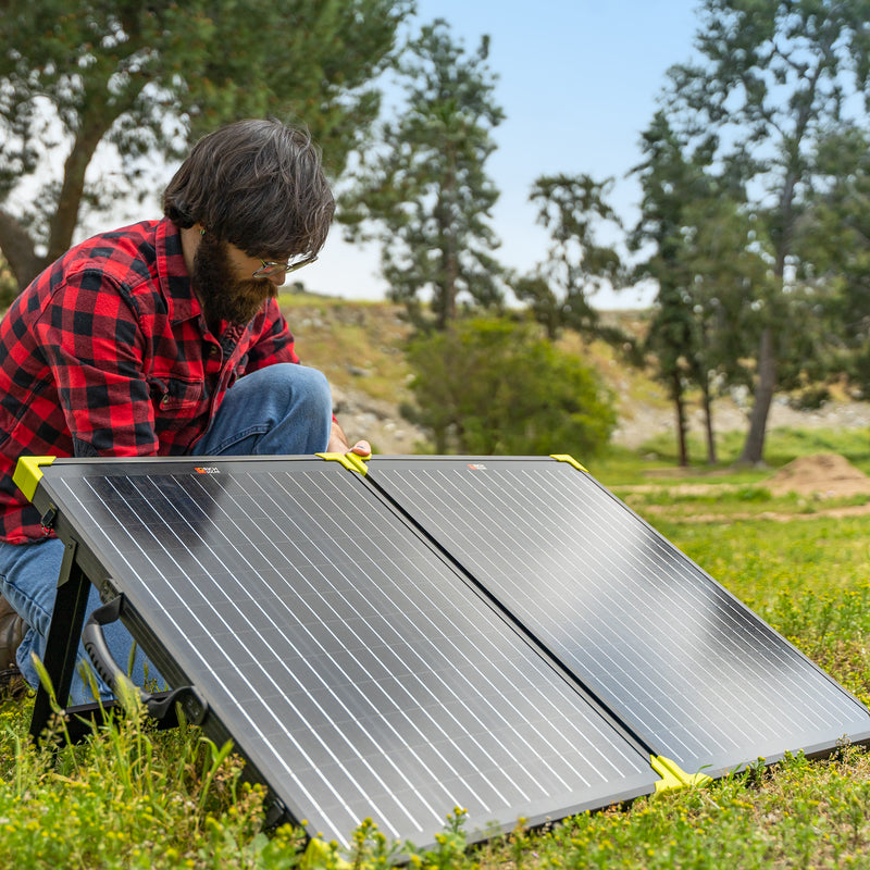 RICH SOLAR MEGA 100 Portable Briefcase Charging Kit | 100 Watt Portable Solar Panel | Premium 12V Portable Solar Panel for Generators, Boats, Power Stations | High Efficiency BACKORDER