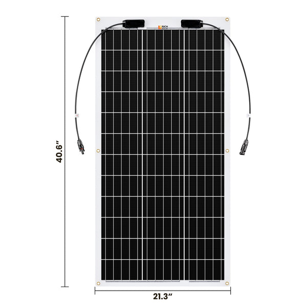 RICH SOLAR MEGA 100 FLEX | 100 Watt Flexible Solar Panel | Lightweight 12V Flexible Solar Panel for Vans, Boats, Trailers | High Efficiency